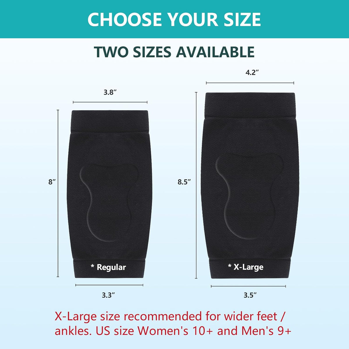 Promifun Achilles Heel Protector Compression Socks Gel Heel Socks Bursitis Tendonitis Relief 1 Pair,Size XL,Black