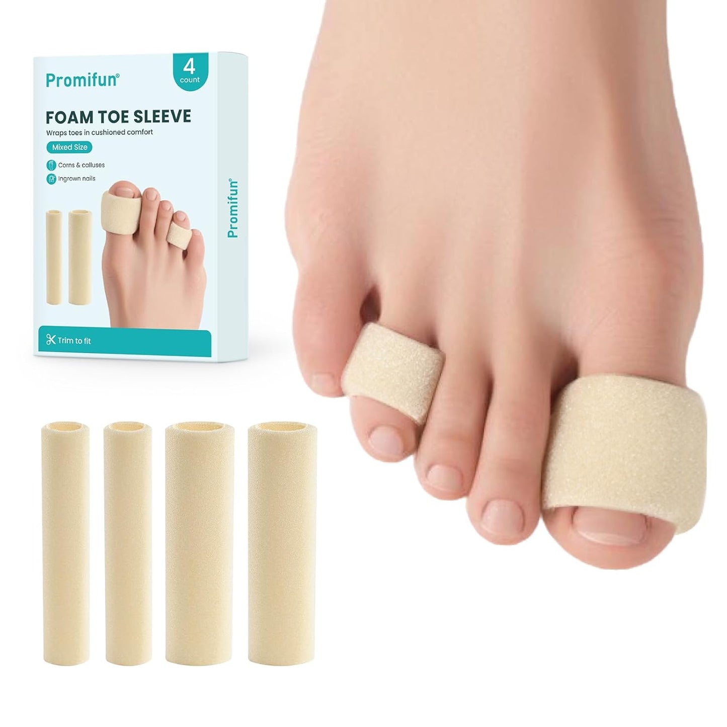 Promifun Cuttable Toe Tubes Sleeves
