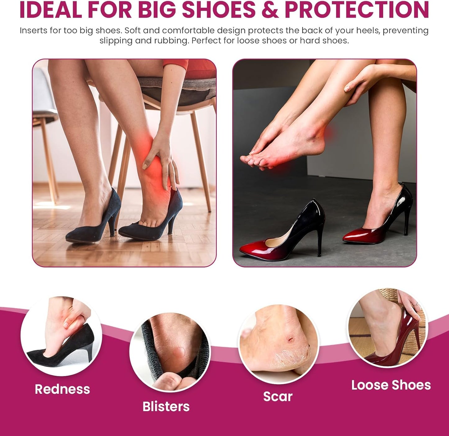 4-Pair Heel Grips Pads