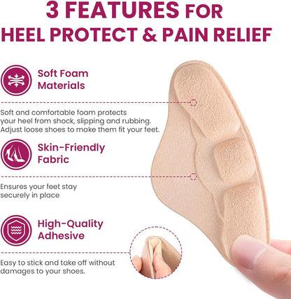 4-Pair Heel Grips Pads
