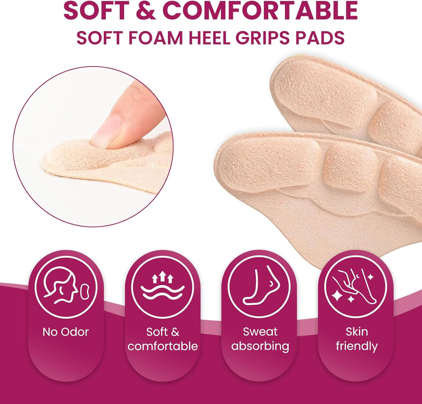4-Pair Heel Grips Pads