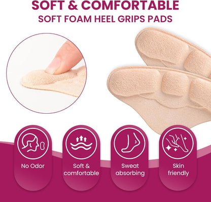 4-Pair Heel Grips Pads